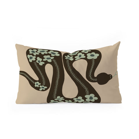 Miho wild and free green anaconda Oblong Throw Pillow