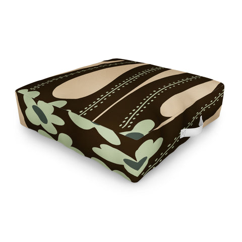 Miho wild and free green anaconda Outdoor Floor Cushion