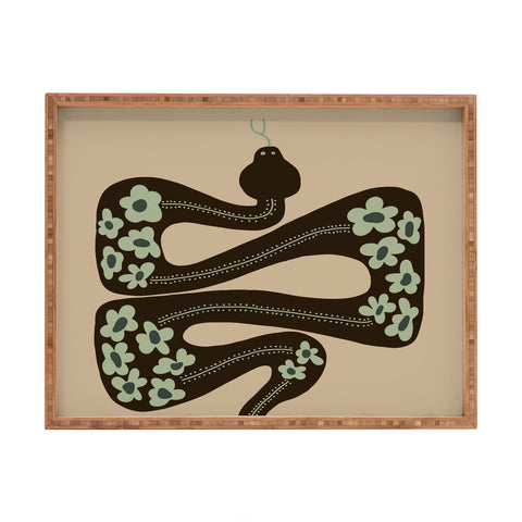 Miho wild and free green anaconda Rectangular Tray