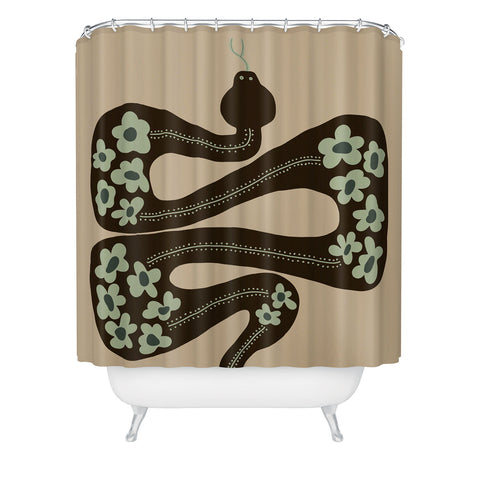 Miho wild and free green anaconda Shower Curtain