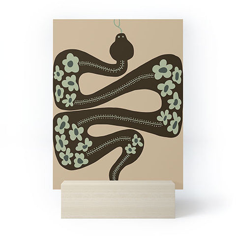 Miho wild and free green anaconda Mini Art Print