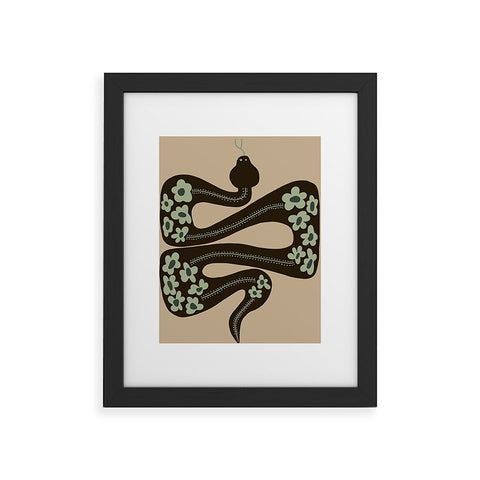 Miho wild and free green anaconda Framed Art Print