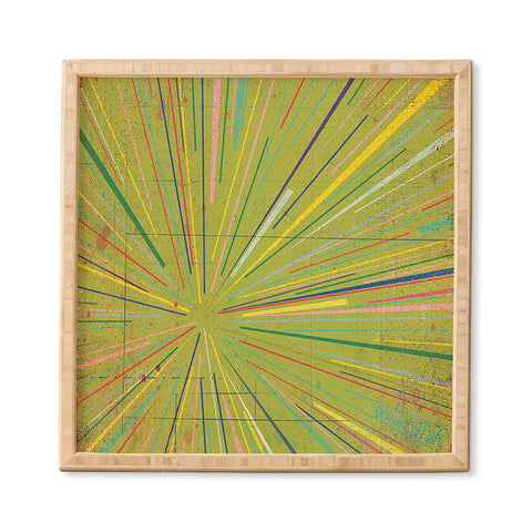 MIK Rays Green Framed Wall Art