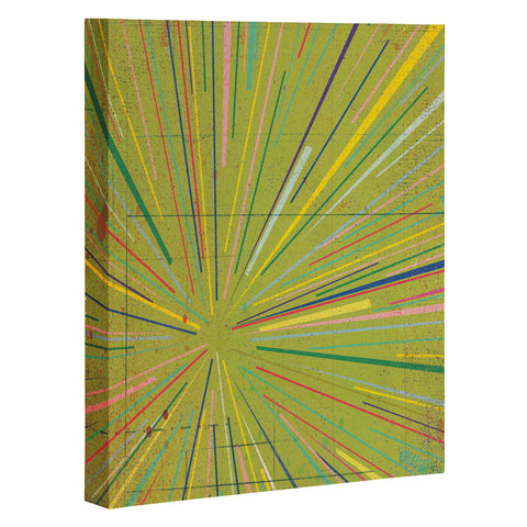 MIK Rays Green Art Canvas