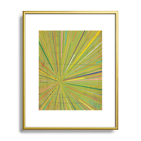 MIK Rays Green Metal Framed Art Print