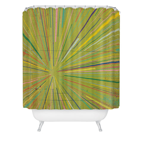 MIK Rays Green Shower Curtain