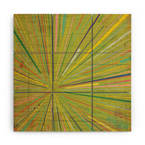 MIK Rays Green Wood Wall Mural