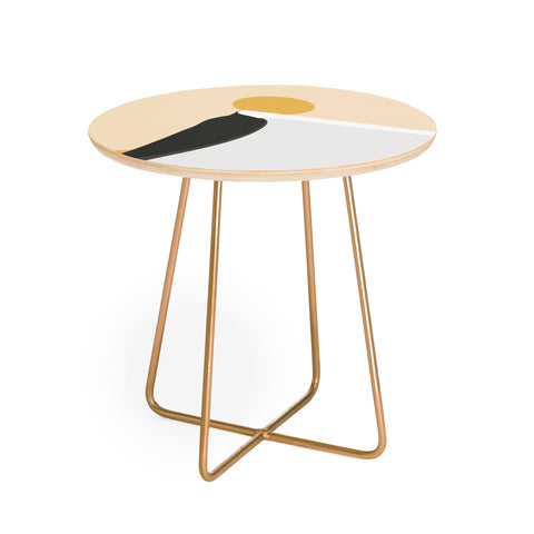 Mile High Studio Abstract Dune Golden Desert Round Side Table