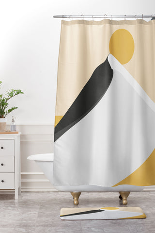 Mile High Studio Abstract Dune Golden Desert Shower Curtain And Mat