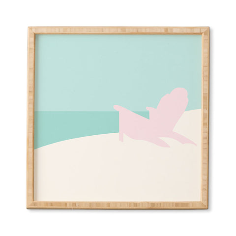 Mile High Studio Minimal Beach Chair Turquoise Framed Wall Art
