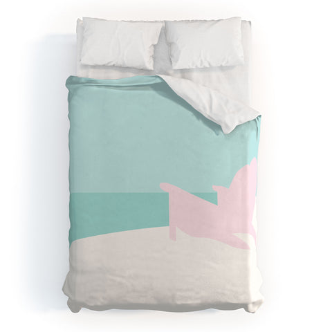 Mile High Studio Minimal Beach Chair Turquoise Duvet Cover