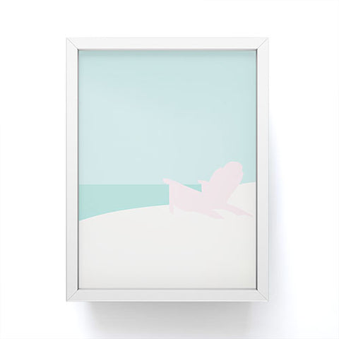 Mile High Studio Minimal Beach Chair Turquoise Framed Mini Art Print