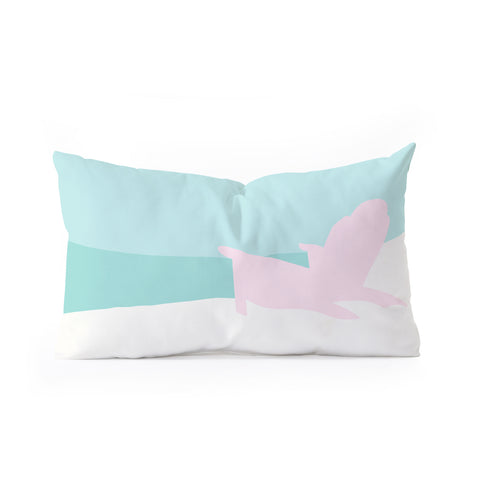 Mile High Studio Minimal Beach Chair Turquoise Oblong Throw Pillow