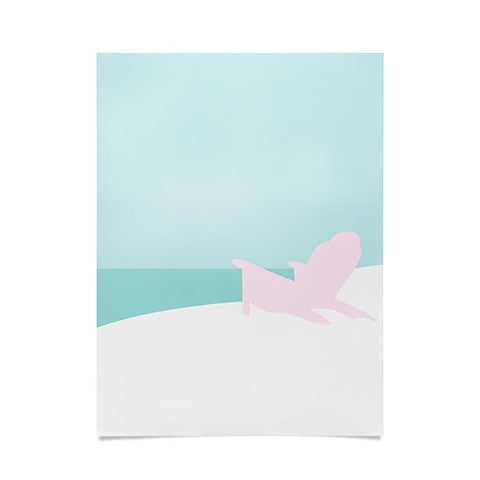 Mile High Studio Minimal Beach Chair Turquoise Poster