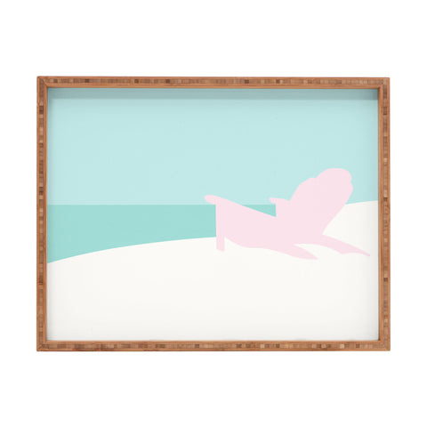 Mile High Studio Minimal Beach Chair Turquoise Rectangular Tray
