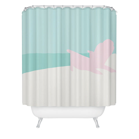 Mile High Studio Minimal Beach Chair Turquoise Shower Curtain