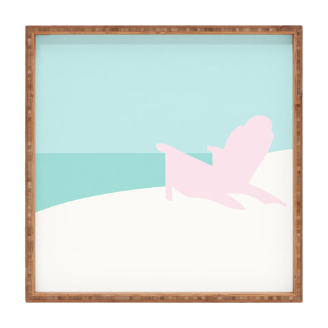 Mile High Studio Minimal Beach Chair Turquoise Square Tray