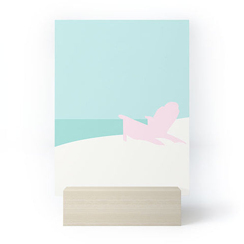 Mile High Studio Minimal Beach Chair Turquoise Mini Art Print