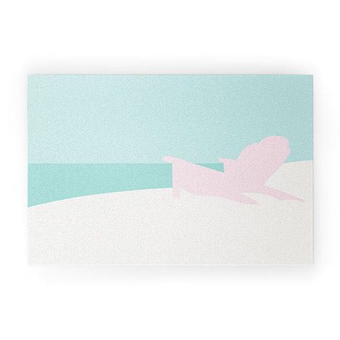 Mile High Studio Minimal Beach Chair Turquoise Welcome Mat