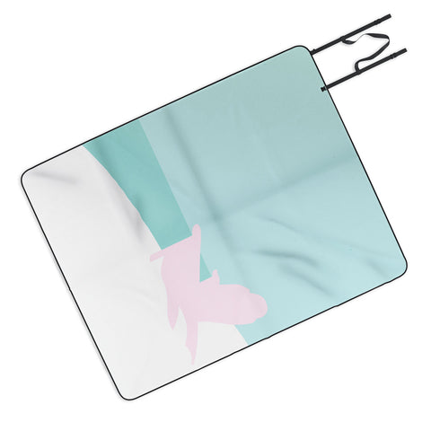 Mile High Studio Minimal Beach Chair Turquoise Picnic Blanket