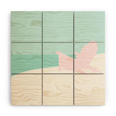 Mile High Studio Minimal Beach Chair Turquoise Wood Wall Mural