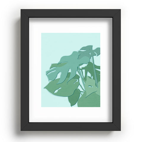 Mile High Studio Minimal Monstera Leaves Green Recessed Framing Rectangle