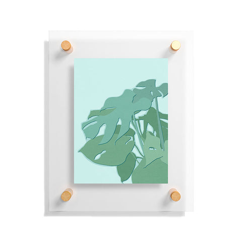 Mile High Studio Minimal Monstera Leaves Green Floating Acrylic Print