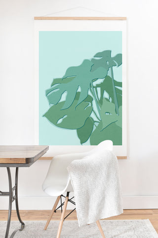Mile High Studio Minimal Monstera Leaves Green Art Print And Hanger