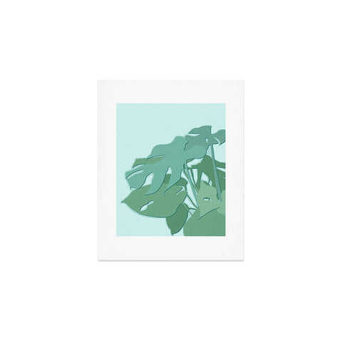 Mile High Studio Minimal Monstera Leaves Green Art Print