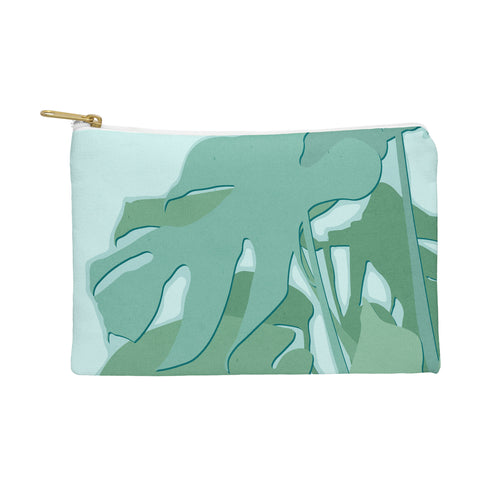 Mile High Studio Minimal Monstera Leaves Green Pouch