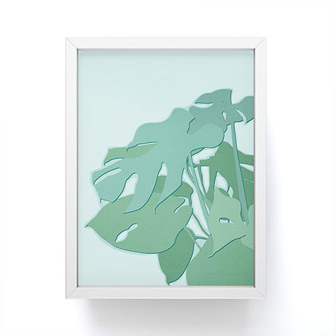 Mile High Studio Minimal Monstera Leaves Green Framed Mini Art Print
