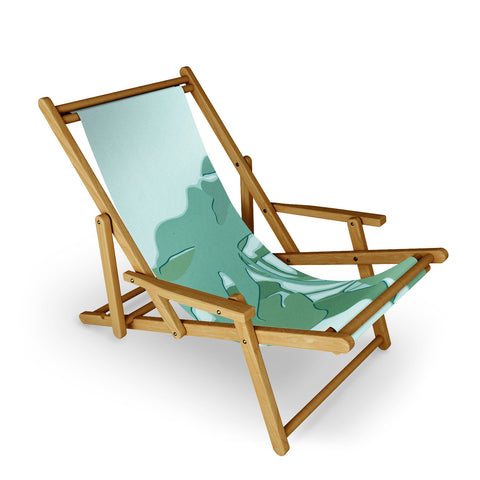 Mile High Studio Minimal Monstera Leaves Green Sling Chair