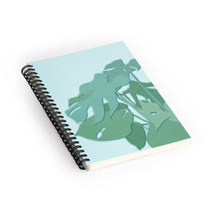 Mile High Studio Minimal Monstera Leaves Green Spiral Notebook