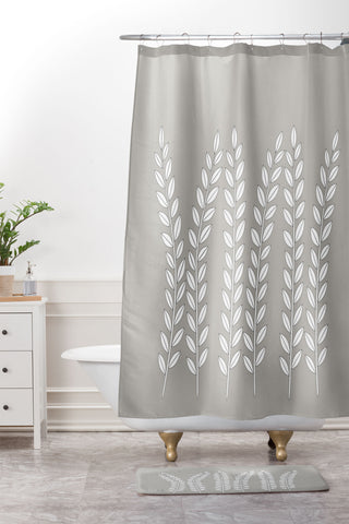 Mile High Studio Simply Folk Olive Branches Shower Curtain And Mat