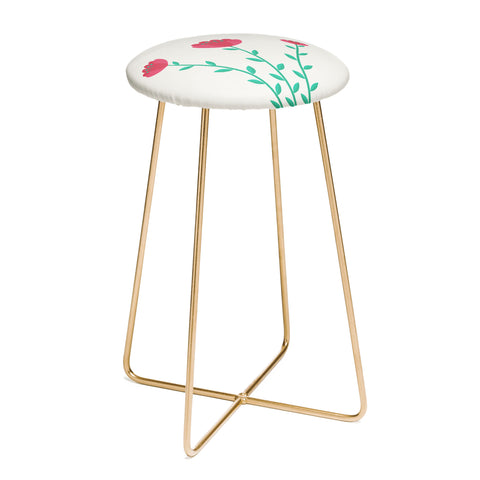 Mile High Studio Simply Folk Red Poppies Counter Stool
