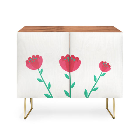 Mile High Studio Simply Folk Red Poppies Credenza