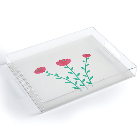 Mile High Studio Simply Folk Red Poppies Acrylic Tray