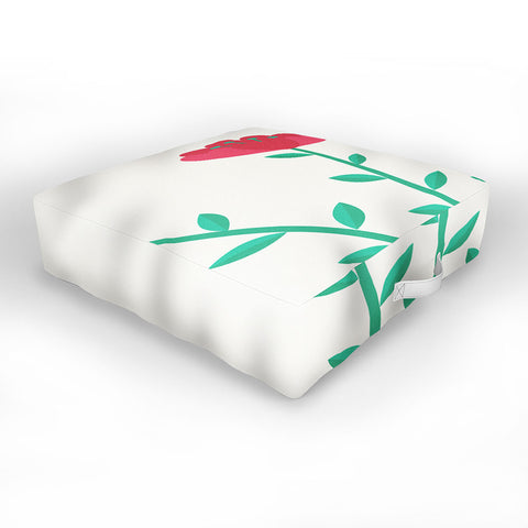 Mile High Studio Simply Folk Red Poppies Outdoor Floor Cushion