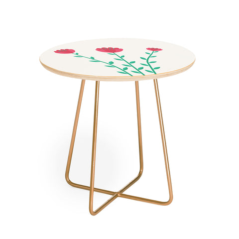 Mile High Studio Simply Folk Red Poppies Round Side Table