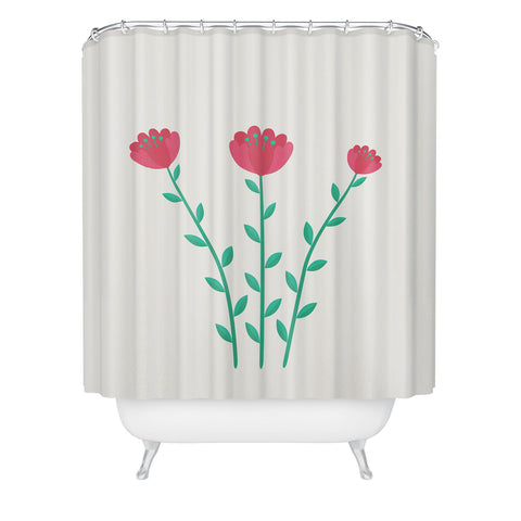 Mile High Studio Simply Folk Red Poppies Shower Curtain