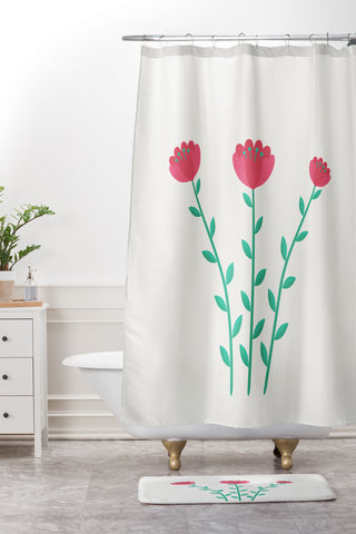 Mile High Studio Simply Folk Red Poppies Shower Curtain And Mat