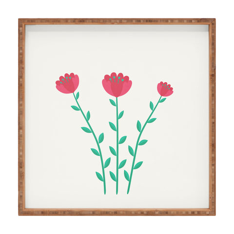 Mile High Studio Simply Folk Red Poppies Square Tray