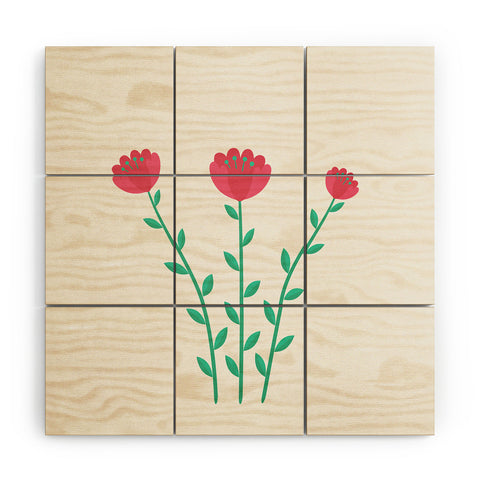 Mile High Studio Simply Folk Red Poppies Wood Wall Mural