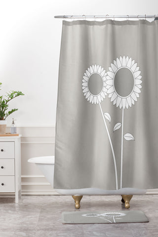 Mile High Studio Simply Folk Sunflowers Shower Curtain And Mat