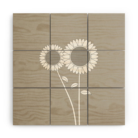 Mile High Studio Simply Folk Sunflowers Wood Wall Mural