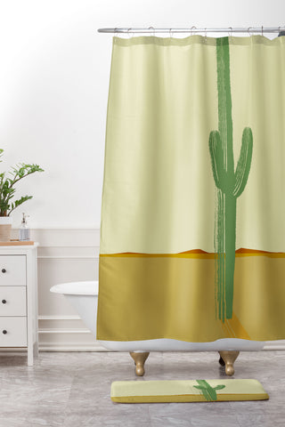 Mile High Studio The Lonely Cactus Summer Shower Curtain And Mat