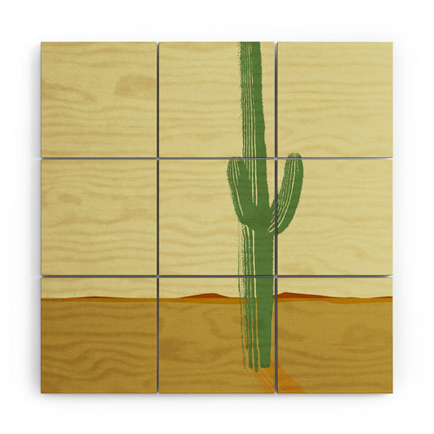 Mile High Studio The Lonely Cactus Summer Wood Wall Mural