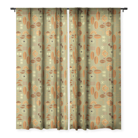 Mirimo Africa Flora Mud Sheer Window Curtain