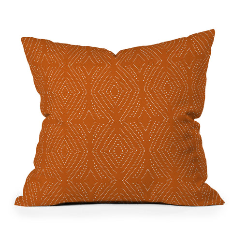 Mirimo African Diamond Red Ochre Throw Pillow
