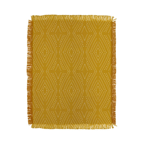 Mirimo Afriican Diamond Yellow Ochre Throw Blanket